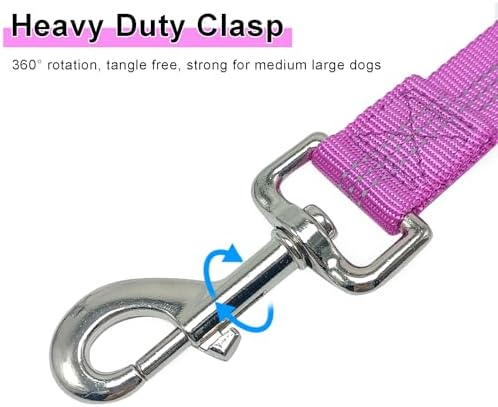 5FT Bungee Dog Leash with 2 Handles, Reflective Nylon Traffic Leash - Image 2
