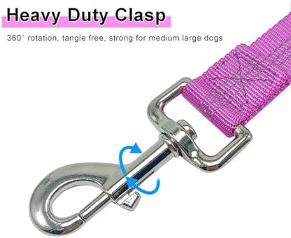 5FT Bungee Dog Leash with 2 Handles, Reflective Nylon Traffic Leash - Image 2