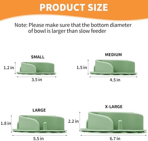Slow Feeder Dog Bowls Insert, Bestalk Soft Silicone Slow Eating Feeder Insert with Suction Cups for Small, Medium and Large Dogs, Fit into Basic and Elevated Dog Bowls, Green - Image 3