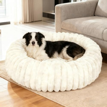 Washable Large Dog Bed,Fluffy Puppy Kitten Beds for Small Dogs(White,XL) by Unknown