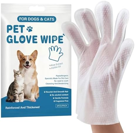 Pet Glove Wipes for Sphynx, Devon Rex, Cats & Dogs, 18 Count by Unknown