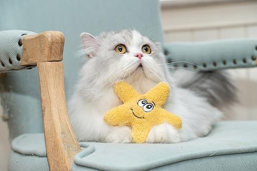 Interactive Catnip Cat Plush Toy, Ocean Theme, 5'', for All Breed Size Cats (Starfish) - Image 4