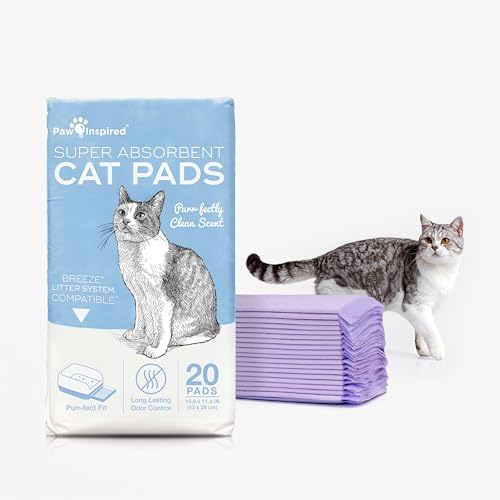 Paw Inspired Disposable Cat Pads, Scented, 16.9 x 11.4 Inch, 20 Count by HOME