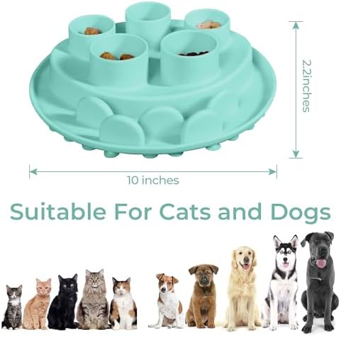 Puzzle Feeder Slow Feeder, Interactive Cat Puzzle Toy for Mental Stimulation, Silicone Cat Enrichment Toys, Reduces Boredom and Trains Intelligence, Green - Image 2