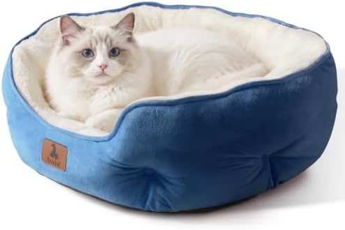 Asvin Small Dog Bed for Small Dogs, Cat Beds for Indoor Cats, Pet Bed for Puppy and Kitty, Extra Soft & Machine Washable with Anti-Slip & Water-Resistant Oxford Bottom, Light Blue, 20 inches - Image 2