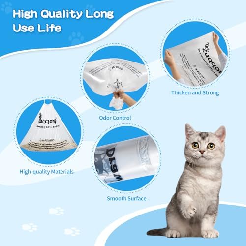 50 Count Drawstring Litter Box Liners Compatible with Litter Robot 4 & 3 - Thickened Leak-Proof Cat Litter Waste Bags, Pre-Separated Clear Design (25.8" x 21"), Odor Control Cat Litter Liners - Image 6
