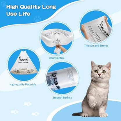 50 Count Drawstring Litter Box Liners Compatible with Litter Robot 4 & 3 - Thickened Leak-Proof Cat Litter Waste Bags, Pre-Separated Clear Design (25.8" x 21"), Odor Control Cat Litter Liners - Image 6