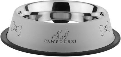 Printed Bowl 23.6 fl oz Anti-Skid Food and Water Dog Bowl | Stainless Steel Bowl for Dogs and Cats | Dog Water and Food Bowl | Dog Feeding Bowl (Grey)