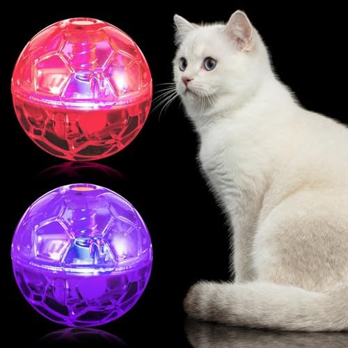 Sratte 2 Pcs Light up Cat Balls Ghost Hunting Motion, Pink, Purple by Sratte