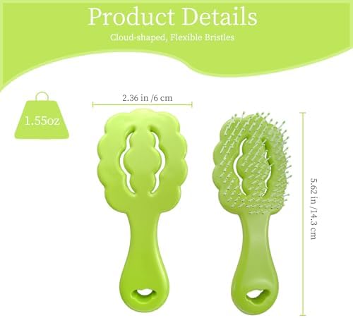 Cloud-Shaped Soft Bristle Small Dog Brush, Puppy Essentials (Green) - Image 2