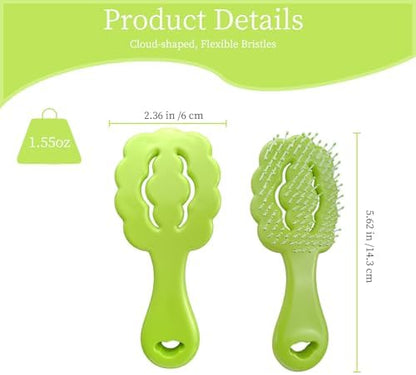Cloud-Shaped Soft Bristle Small Dog Brush, Puppy Essentials (Green) - Image 2