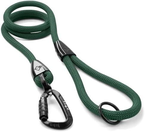MADE TO ROAM Premium Explorer Leash - Climbing Rope Leash with Autolocking Aviation Aluminum Carabiner - Maine Marina, 6ft by MADETOROAM