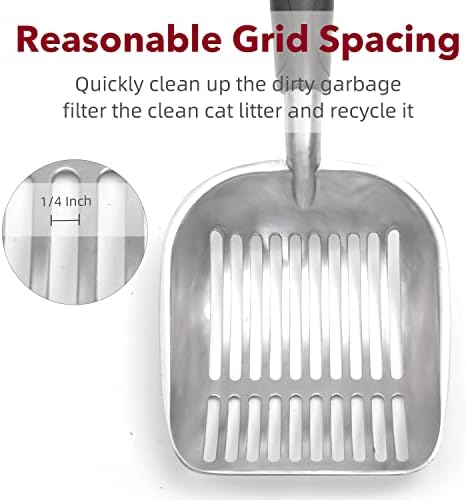 Cat Litter Scoop, Kitty Metal Scooper, Aluminum Alloy Sifter, Kitten Pooper Lifter, Deep Shovel, Long Handle, Poop Sifting, Durable, Heavy Duty, for Litter Box - Image 5