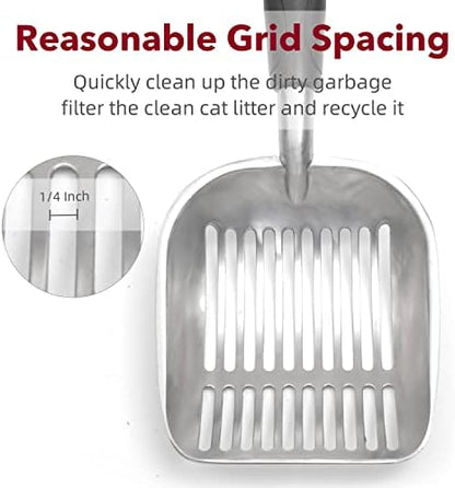 Cat Litter Scoop, Kitty Metal Scooper, Aluminum Alloy Sifter, Kitten Pooper Lifter, Deep Shovel, Long Handle, Poop Sifting, Durable, Heavy Duty, for Litter Box - Image 5
