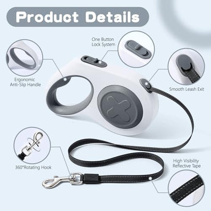 Retractable Dog Leash 9.84/16.4 ft, Tangle-Free One-Handed Brake - Image 3