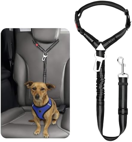 BWOGUE Dog Seat Belt for Car, Headrest Restraint Reflective Bungee, 1 Pack by BWOGUEPetHome
