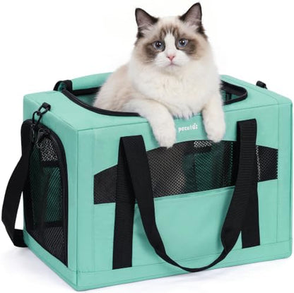 Pecute Cat Carrier Stable, Pet Carrier with Privacy Partition,Light Green by pecute