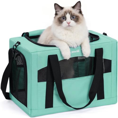 Pecute Cat Carrier Stable, Pet Carrier with Privacy Partition,Light Green by pecute