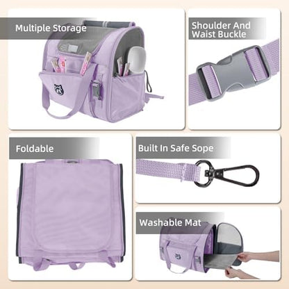 Lollimeow Expandable Cat Carrier Backpack for Large Cats - Airline Approved Pet Carrier Backpack for Small Dogs, Hiking & Travel, Waterproof with Breathable Mesh, 14lbs Capacity (Lavender, Standard) - Image 6