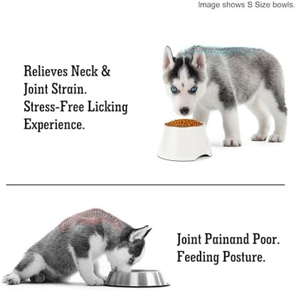 Dog Bowls,Cone Friendly Non Slip Single Dog Bowl with Stainless Steel Inner, Raised Bowls for Small Dogs Spaniel Dogs Long Ear, High Capacity, M/2 Cup White - Image 5