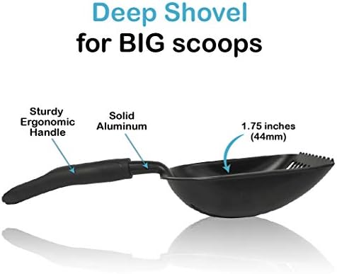 Pets First Cat Litter Scooper - Ergonomic & Easy Grip Design Deep Cleaning with A Non-Stick & No Residue Build-Up – Solid Aluminum, Waterproof - Bonus Hook - 1.75 x 13.25 x 5 - Image 2