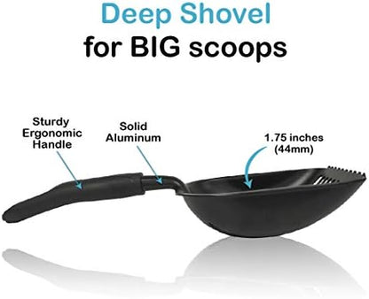 Pets First Cat Litter Scooper - Ergonomic & Easy Grip Design Deep Cleaning with A Non-Stick & No Residue Build-Up – Solid Aluminum, Waterproof - Bonus Hook - 1.75 x 13.25 x 5 - Image 2