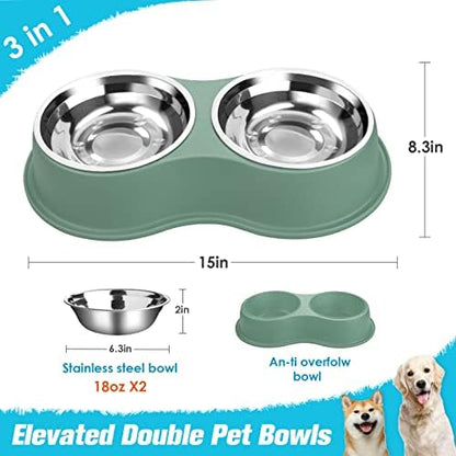 Epetslove Stainless Steel Dog Bowls Double Non-Slip Dog Water and Food Bowl - Image 2