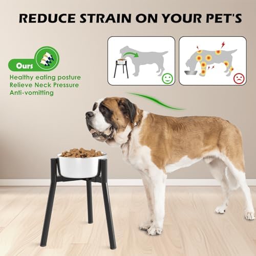 Dog Bowl Stand for Large Dogs, Adjustable Width 7-10.6" Elevated Dog Bowls，13.7in Tall Raised Food Water Stand, Single Holder, Bowl Not Included - Image 2