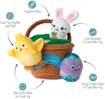 Fringe Studio Plush Dog Toy, Hide & Seek Burrow 4 Pieces Set, Egg Hunt Squad, Petshop Collection (289253) - Image 2
