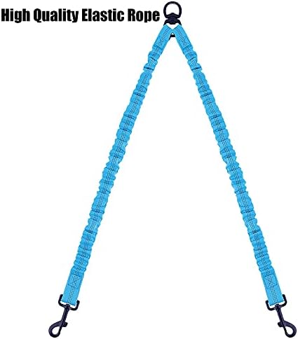 BAOBOTE Pet Double Dog Leash, Shock Absorbing Reflective Bungee Lead - Image 2