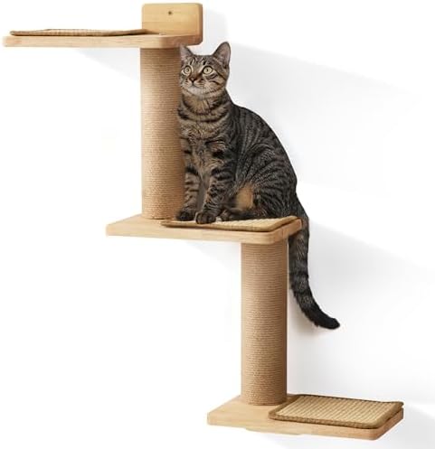 FUKUMARU Cat Wall Shelves, 3 in 1 Transformable Cats Scratching Post by FUKUMARU