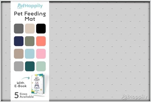 Dog Food Mat - Raised Edges Dogs Mat for Food and Water Prevent Spill, Waterproof Cat Food Mats Protect Floors, Easy Clean Dog Bowl Mats for Food and Water, Silicone Pet Food Tray by PETHAPPILY