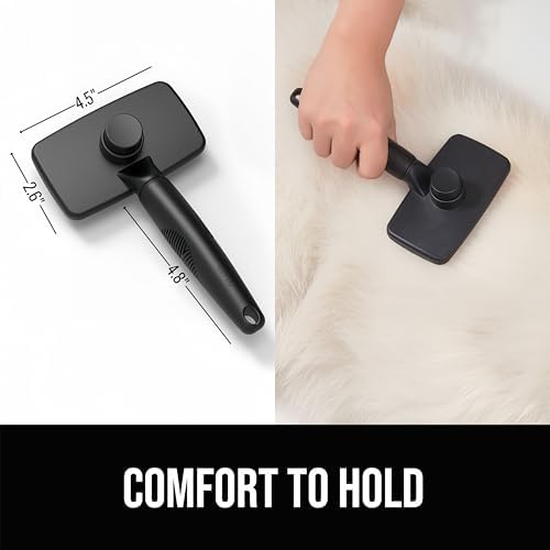 Self Cleaning Slicker Brush for Dogs& Cats, Skin Friendly Grooming Brush for Shedding Long&Short Haired Dogs& Cats, Deshedding Pet Supplies Accessories,Black - Image 2