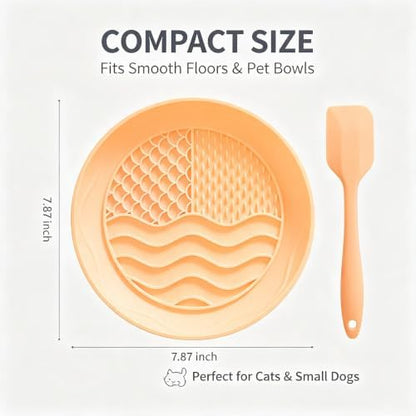 2 Pack Dogs Cats Lick Mat, Silicone Slow Feeder with Suction Cups - Image 2
