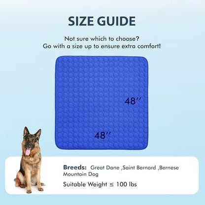 MICROCOSMOS Summer Cooling Mat & Sleeping Pad- Water Absorption Top, Materials Safe, Easy Carry, EZ Clean. Keep Cooling for Pets, Kids and Adults.(Dark Blue, 48" x48") - Image 7
