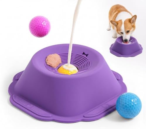 Dog Licking Bowl with Rolling Ball, Lick Toy, Anti Boredom Toys by SparkYourKitchenCreativity