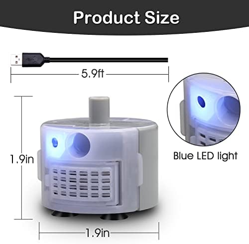 Cat Water Fountain Pump, Pet Water Fountain Replacement Pump SMA-800 Submersible Motor for Stainless Steel Indoor Cat Fountain Pump Replacement(Pump with Adapter&Brush) - Image 5