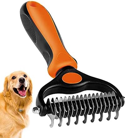 Undercoat Rake for Dogs, 2 in 1 Dematting Comb & Deshedding Tool for Long Hair Pets, Pet Hair Grooming Brush, Clear Mats and Tangles, Reduces Shedding by 95% - Image 7