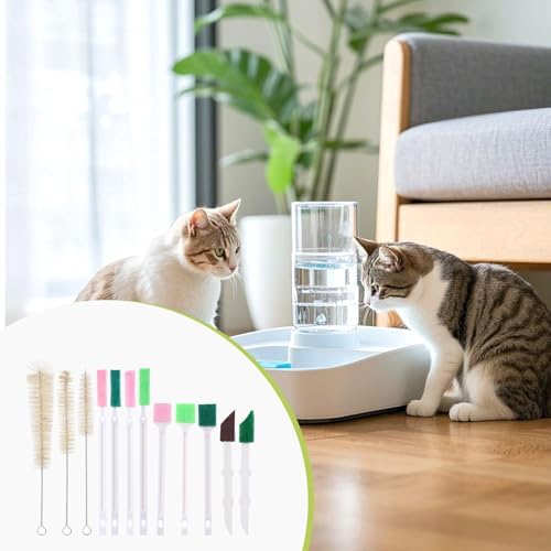 Pet Water Fountain Cleaning Brush Dog Cat Water Fountain Cleaning Sponge Pet Drinking Dispenser Cleaning Kit Fit Most Pet Water Dispensers (14 Pcs) - Image 3