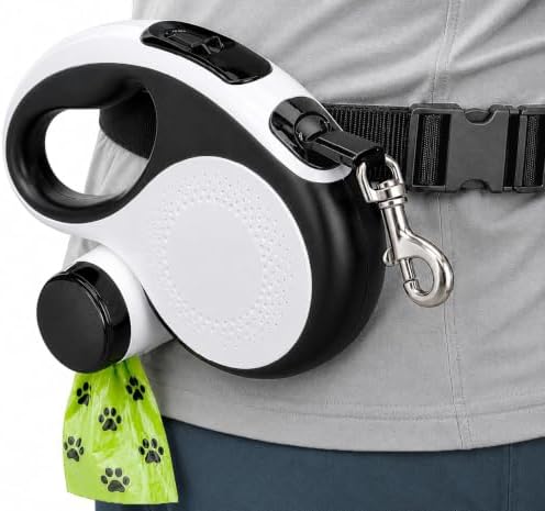 Hands-Free Retractable Dog Leash with Waist Belt, 16FT Extendable Strap by RANGLAND