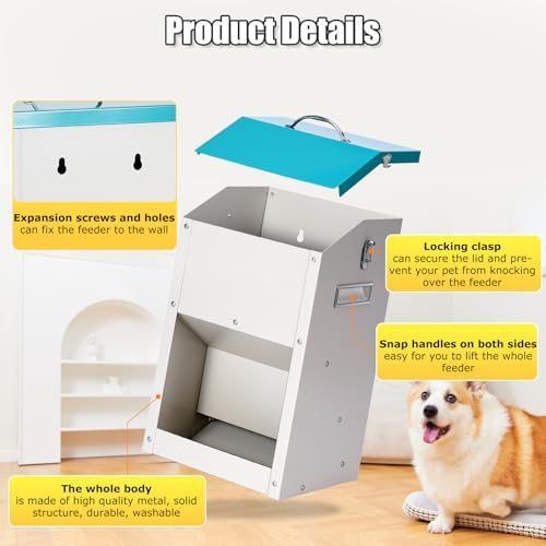 PKNYBZN Automatic Dog & Cat Feeder, 14L Outdoor Gravity Dog Feeder Use - Image 3