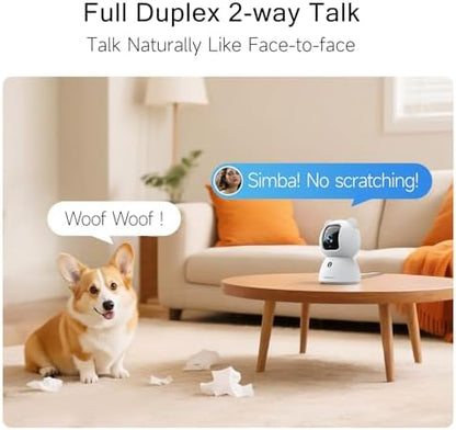 2.5K Pet/Dog Camera with Speaker/Phone App, No-Monthly-Fee AI Person/Pet/Cry Detection Security Camera Indoor, PTZ 2.4GHz WiFi Baby Monitor Cameras for Home Security, Night Vision, 2-Way Talk - Image 5