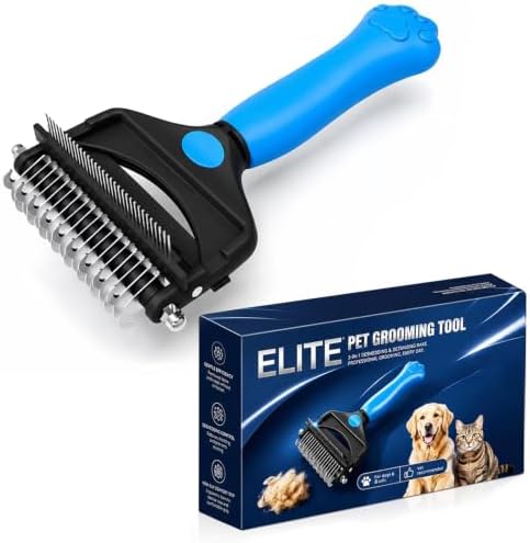 Undercoat Rake for Dogs ，3-in-1 Dematting Comb for Dogs (Blue) by AIYAFEIO