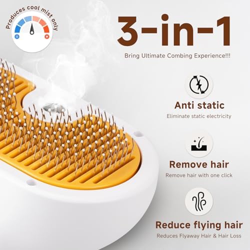 Pet Steam Brush for Dogs & Cats, 3-in-1 Shedding Grooming Tool - Image 2