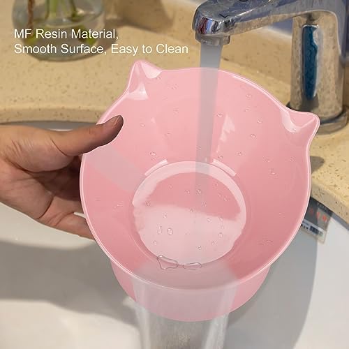 Detachable Elevated Cat Bowls, 15° Tilted Raised Cat Food Bowl Anti-Vomiting,Whisker Friendly, Adjustable Pet Dishes Extra Wide for Protecting Spine, Adult Kitten (Pink - Image 5