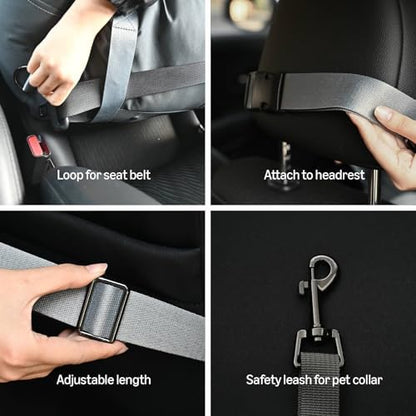 Amazon Basics Dog Car Seat, Pet Booster for Small-Medium Dogs with Leash & Washable Cover, Black - Image 6