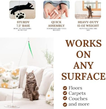 Cat Toys for Indoor Cats, Interactive Cat Toy Wand, Kitten Stuff, 9 Lures - Image 3