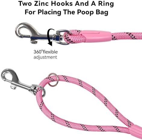 Long Dog Training Leash，Heavy Duty Reflective Rope Lead for Small Medium Large Dogs ，6FT 10FT 15FT 30FT 50FT for Training, Walking, Backyard, Camping - Image 4