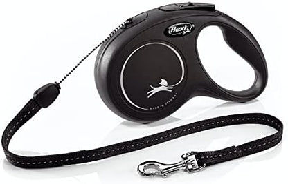 FLEXI® Classic Cord Retractable Dog Leash, Small, 26 ft - Black by Flexi
