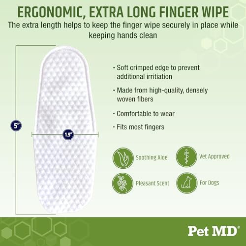 Pet MD Dog Ear Finger Wipes - with Eucalyptus & Aloe Vera for Dogs - 50 ct - Image 6